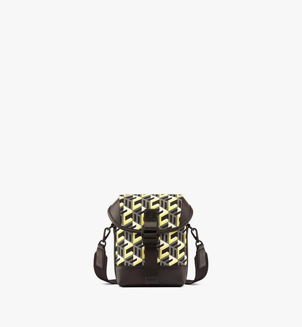 Hochformatige Crossbody-Tasche in Nylon mit Cubic-Monogramm 1